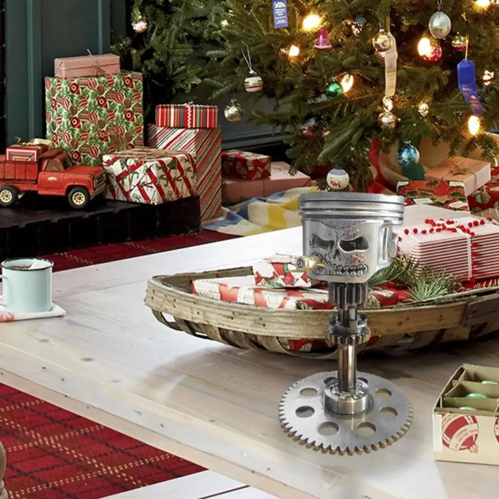 Carving Piston Skull Face Realistic Sculpture Skull Man Head Statue Garden Office Home Decor Halloween Party Skeleton Figurine