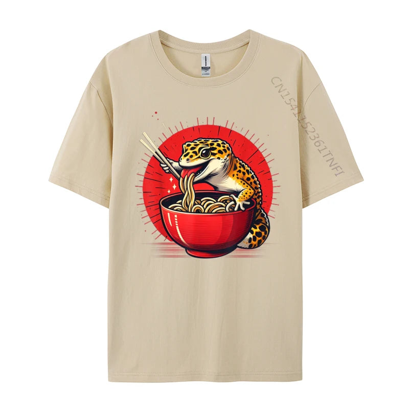 Kawaii Gecko Ramen 3D Printed Streetwear Tee – Premium Cotton Custom Graphic Shirt for Anime, Punk & Fashion Lovers - Premium tee from Lizard Vigilante - Just $23.88! Shop now at Lizard Vigilante