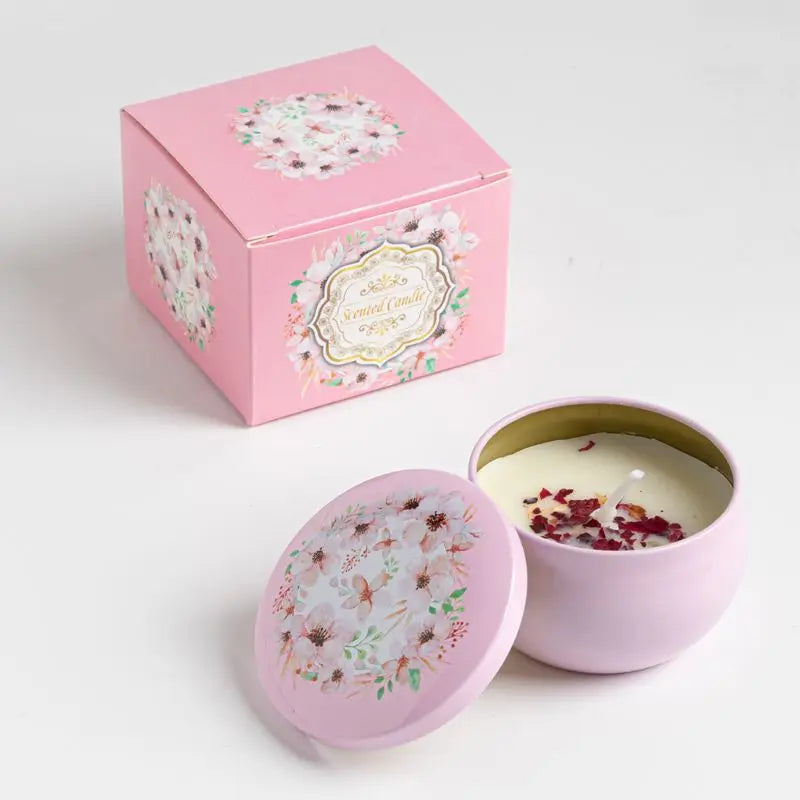 Osmanthus Gardenia Fragrance Candles with Petals Small Romantic Fragrance Candles for Girls' Birthday Gifts Home Aromatherapy