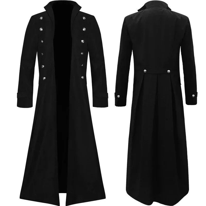 Medieval Pirate Steampunk Trench Coat Stage Wear Cosplay - Premium trench coat from Lizard Vigilante - Just $54.88! Shop now at Lizard Vigilante