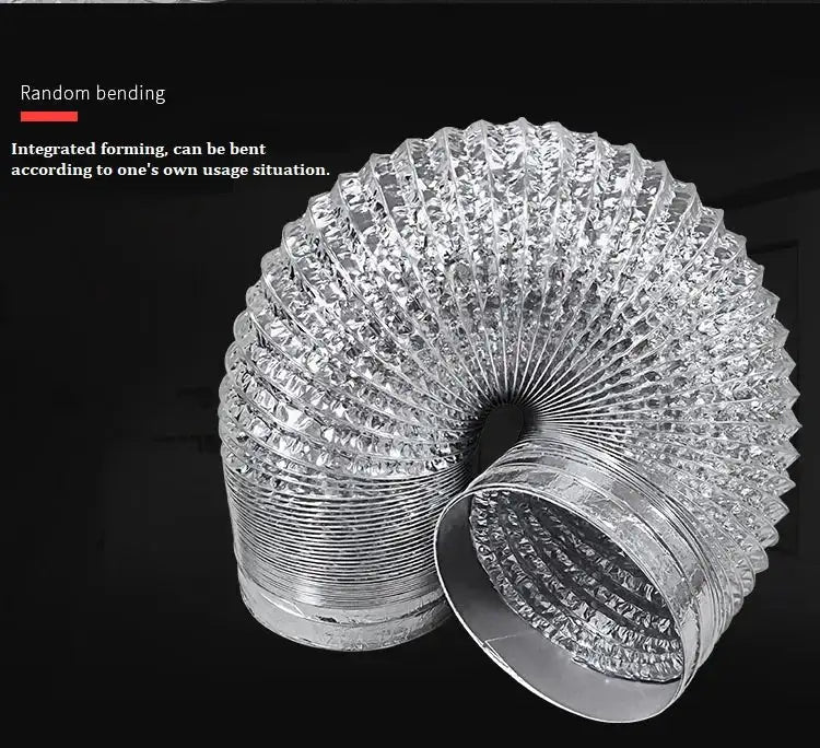 ∅150mm Double Layer Aluminum Foil Pipe Flexible Ventilation Duct for Kitchen Bathroom Extractor Dryer Fan Grow Tent 1.5m-6m