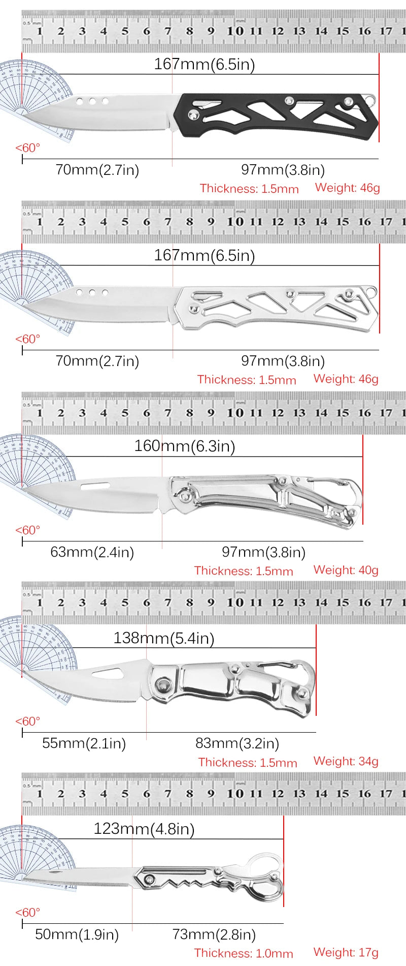 5-Piece Pocket Knife Set - Your Everyday Kitchen Companion - Premium knives from Lizard Vigilante - Just $26.88! Shop now at Lizard Vigilante