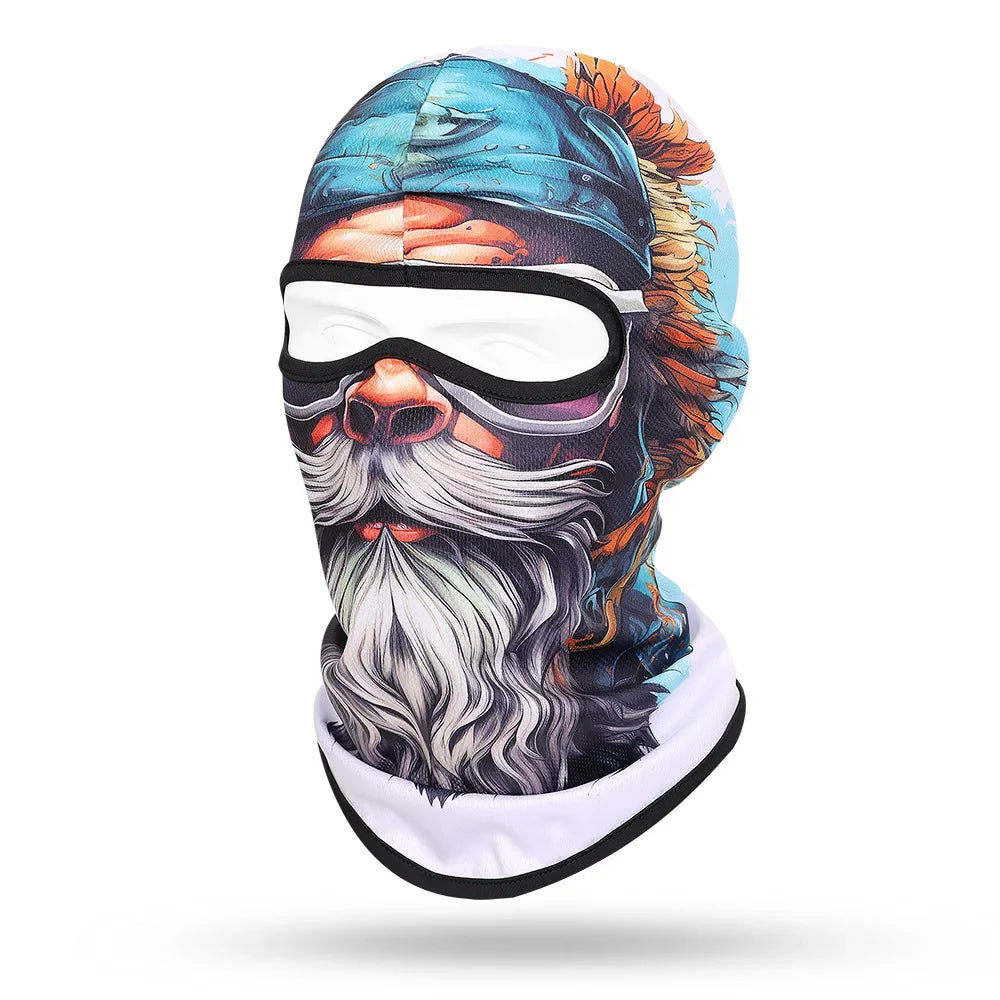 Motorcycle Balaclava Beard Print - Full Face Skull Mask for Bikers and Outdoor Enthusiasts - Premium balaclava from Lizard Vigilante - Just $14.88! Shop now at Lizard Vigilante