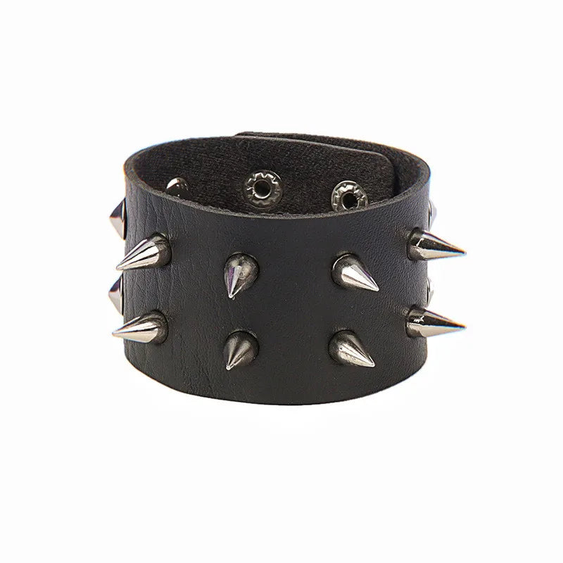 Punk Skull Goth Cuff Bracelet – New Bold, Edgy Style for Men and Women! - Premium bracelets from Lizard Vigilante - Just $18.88! Shop now at Lizard Vigilante