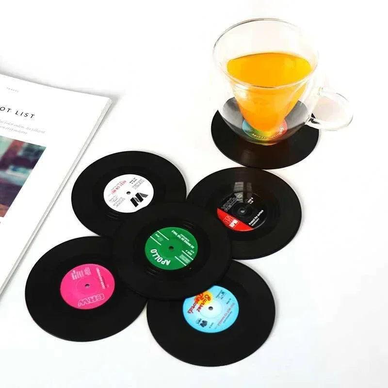 Retro Record Disk Coaster Silicone Music CD Mat Anti-Slip Coffee Mug Cup Heat-Resistant Pad Under Hot Utensil Kitchen Decor Gift - Premium coasters from Lizard Vigilante - Just $9.99! Shop now at Lizard Vigilante