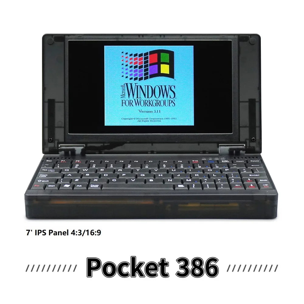 Pocket 386 Retro DOS Computer 386sx CPU  Windows3.1/95 Hand386 Pocket386 Black