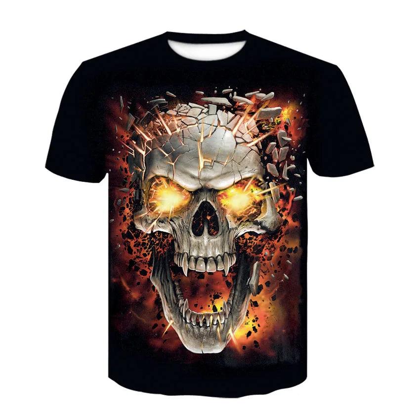 Summer Skull Art Pattern Quick-Dry Men's T-shirt Hip Hop 3D Print Personality Neck Short Sleeve  Fashion Clothes - Premium t-shirt from Lizard Vigilante - Just $22.99! Shop now at Lizard Vigilante