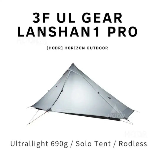[HODR] 3F UL GEAR Lanshan 1 pro Tipi Tent Rodless Solo Ultralight 690g 20D Nylon Fabric Camping Season Tent Trekking Tents
