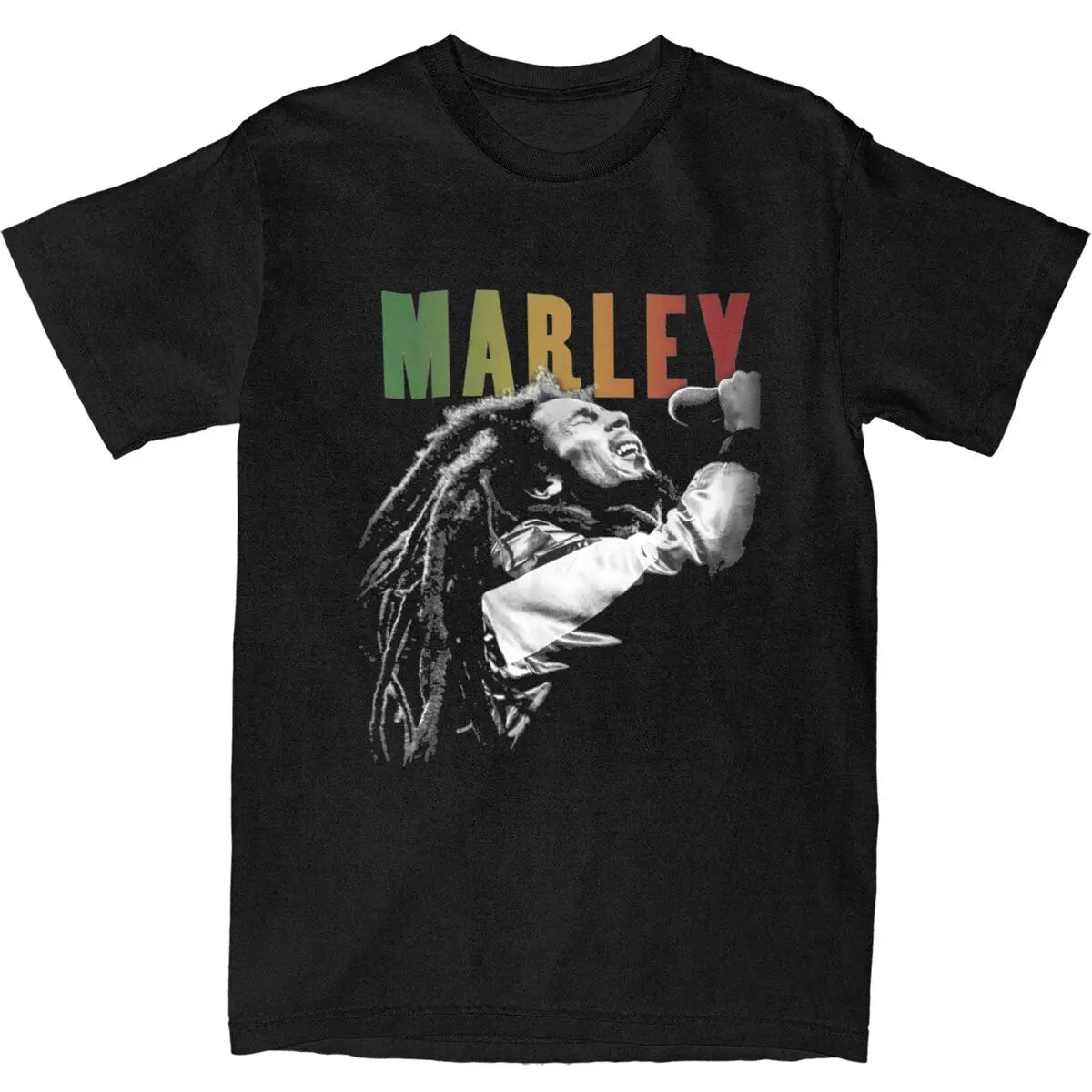 Bob Marley Harajuku Music T-Shirt – Men’s 100% Cotton Short Sleeve Cool Summer Tee - Premium T-Shirt from Lizard Vigilante - Just $23.88! Shop now at Lizard Vigilante