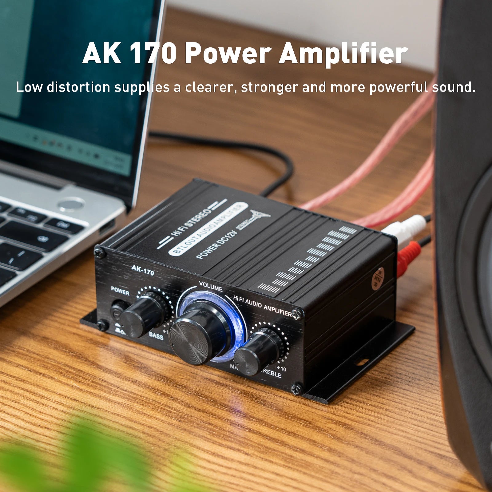 AK170 Mini Digital Power Audio Car Amplifier Blue Light Stereo Audio Amplifier for Home Theater Club Party Music 200W x2 - Premium  from Lizard Vigilante - Just $24.99! Shop now at Lizard Vigilante