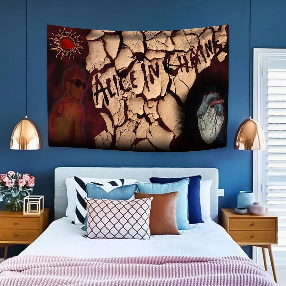 Alice In Chains Rock Band Tapestry – Grunge Music Aesthetic Wall Hanging - Premium banner from DS - Just $17.88! Shop now at Lizard Vigilante