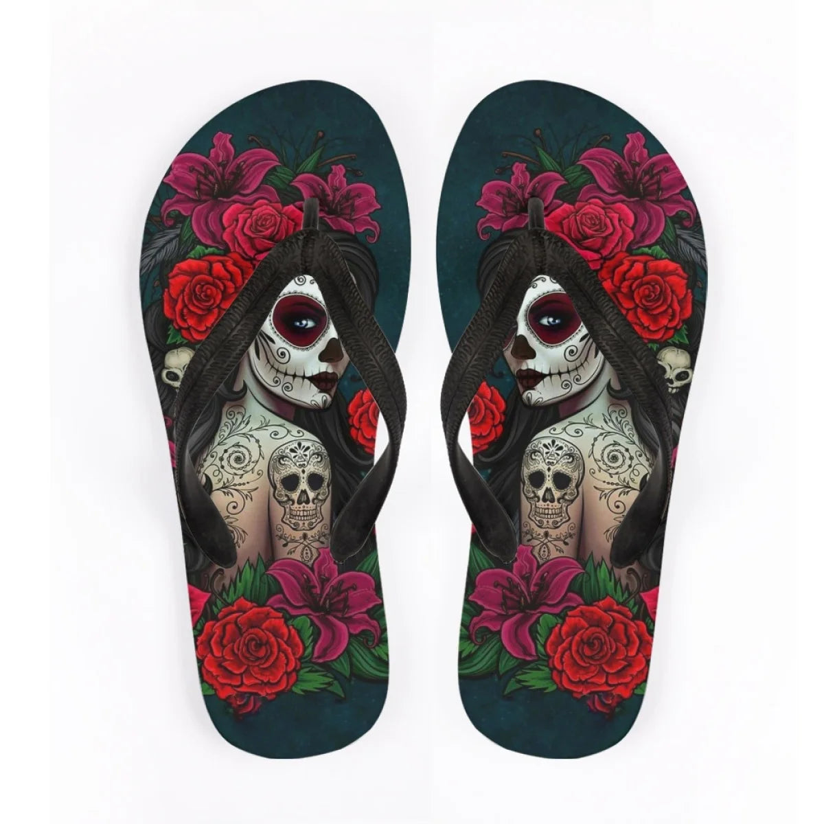 Men's Beach Skull Flip Flops Soft Non-Slip Summer Slippers Punk Hip Hop Sandals for Men & Boys - Premium sandals from Lizard Vigilante - Just $28.88! Shop now at Lizard Vigilante