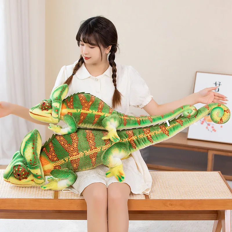 80/110cm Lifelike Giant Reptile Lizard Chameleon Plush Doll Pillow Green Pattern Insect Plush Toy Home Decor Gift For Boys - Premium stuffed animal from Lizard Vigilante - Just $35.99! Shop now at Lizard Vigilante