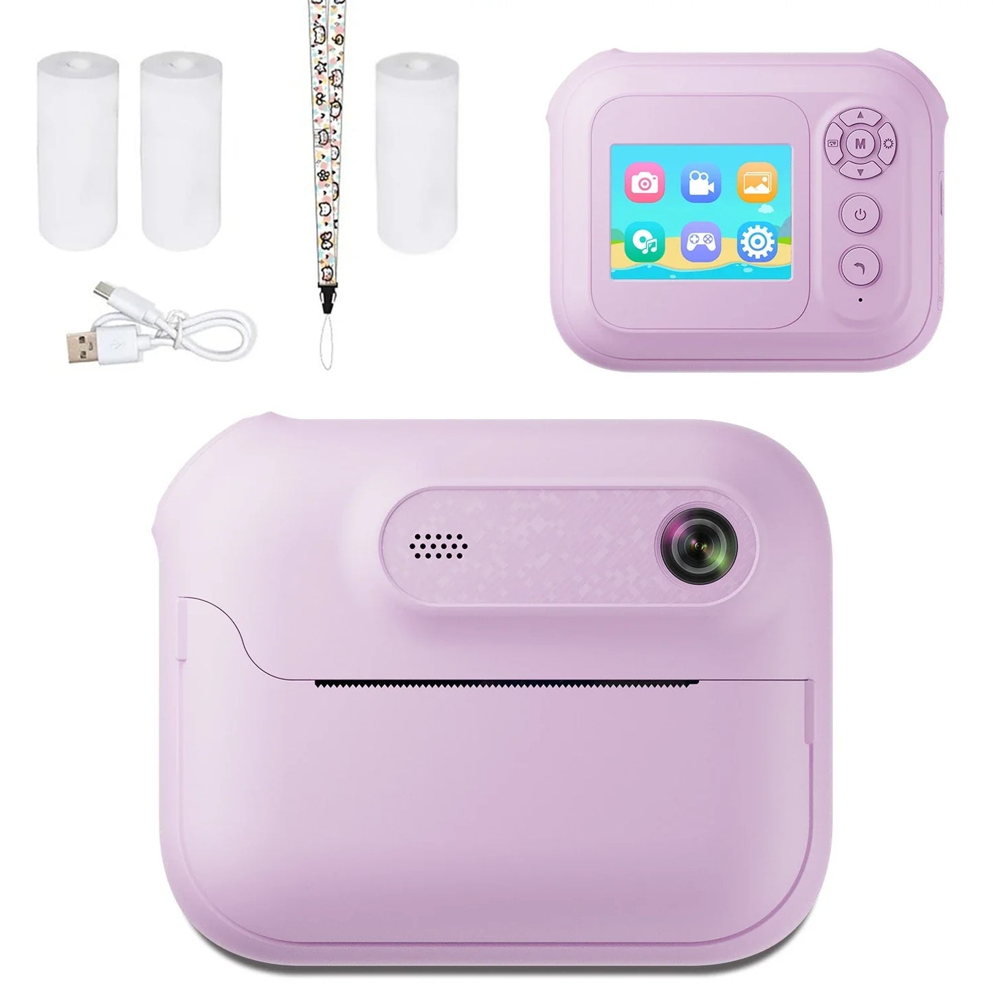 S8 Instant Print Camera for Children 1300mAh Kids Camere Printer 1080P HD Digital Camera for Girls Boys Birthday Gifts