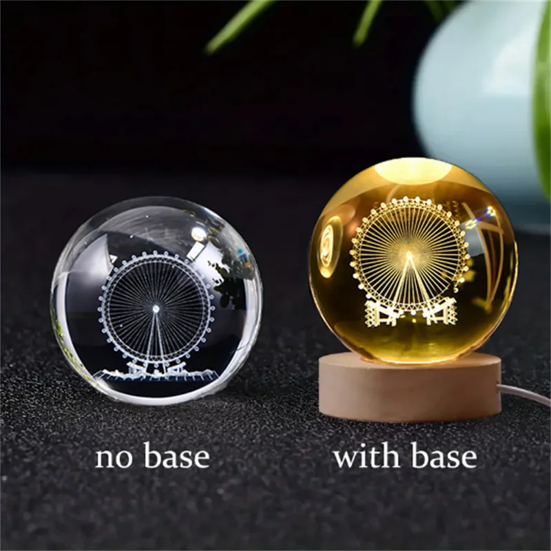 3D Crystal Planet Night Light – Laser Engraved Solar System Globe, 6cm Astronomy Crystal Ball for Home Decor & Unique Birthday Gift - Premium night light from Lizard Vigilante - Just $19.99! Shop now at Lizard Vigilante