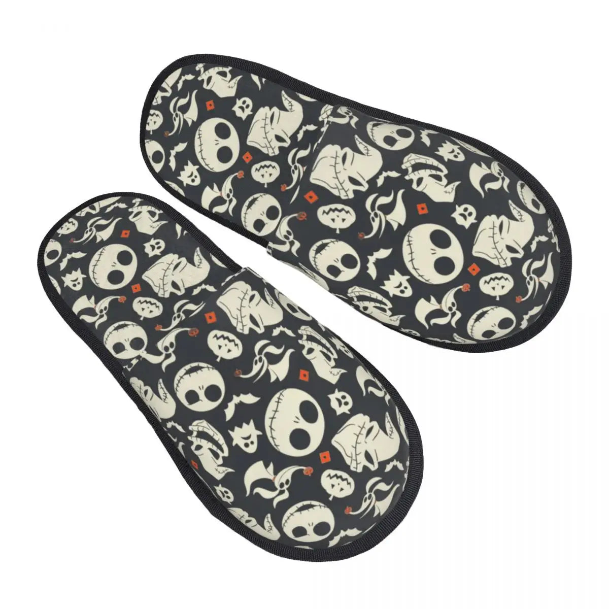 Jack Skellington Memory Foam Slippers – Warm & Fluffy Indoor/Outdoor Halloween Nightmare Shoes - Premium slippers from Lizard Vigilante - Just $23.88! Shop now at Lizard Vigilante