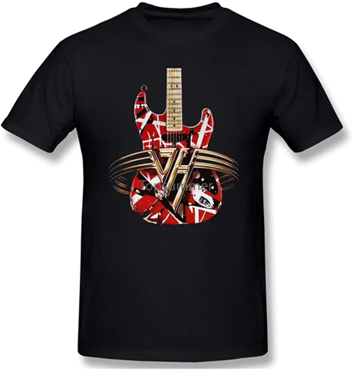 Van Halen Guitar Vingtagemen'S Short Sleeve Comfortable And Soft 100% Cotton Crew T-Shirt - Premium T-Shirt from Lizard Vigilante - Just $23.99! Shop now at Lizard Vigilante