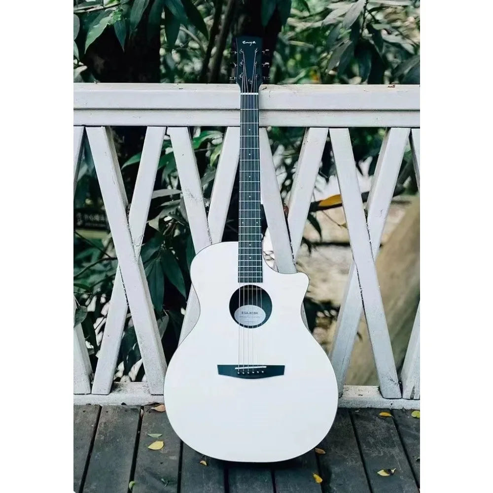 Enya X0 Guitar High-Colour Glacier White 41 Inch Folk Guitar - Premium acoustic guitar from Lizard Vigilante - Just $479.99! Shop now at Lizard Vigilante