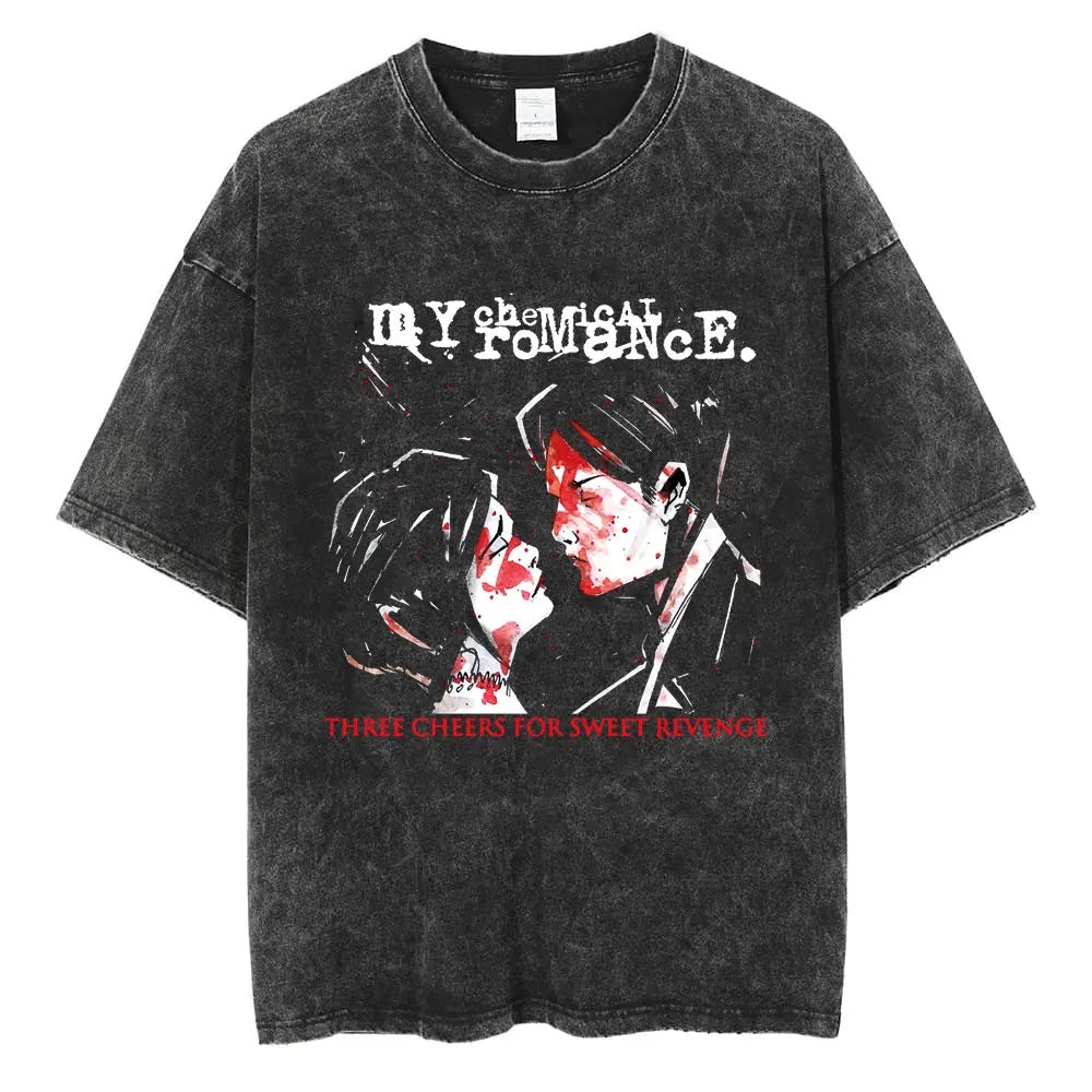 My Chemical Romance The Black Parade Retro Washed T-Shirt – Unisex Gothic Cotton Streetwear, Loose Fit Casual Tee - Premium t-shirt from Lizard Vigilante - Just $26.66! Shop now at Lizard Vigilante