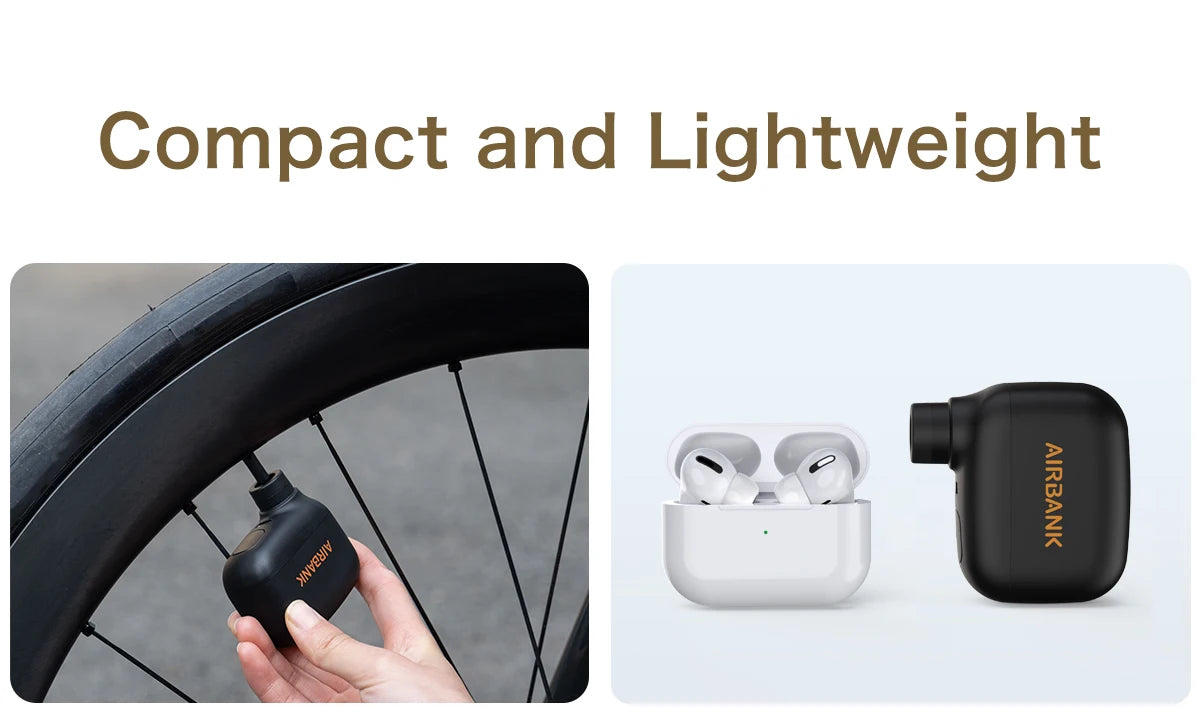 AIRBANK Pocket SE Mini Electric Pump – Ultra Compact Cordless Bike Compressor 2025 Fast Charge Edition