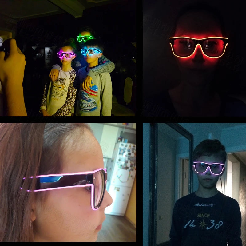 Neon Glow Sunglasses Led Glasses Bright Light Supplies Party Flashing Glasses EL Wire Glowing Gafas Luminous Bril Novelty Gift - Premium Sunglasses from Lizard Vigilante - Just $19.99! Shop now at Lizard Vigilante