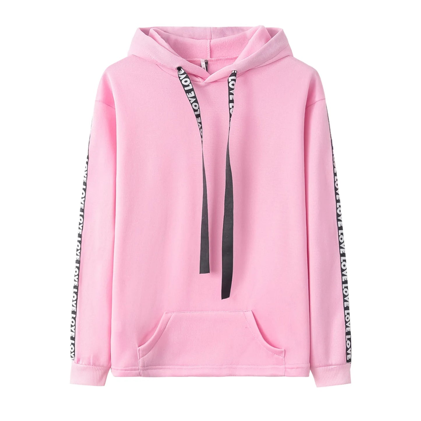 Ribbon Riot Street Hoodie — Letter-Laced Thunder (Ultra-Light Slim Pullover)