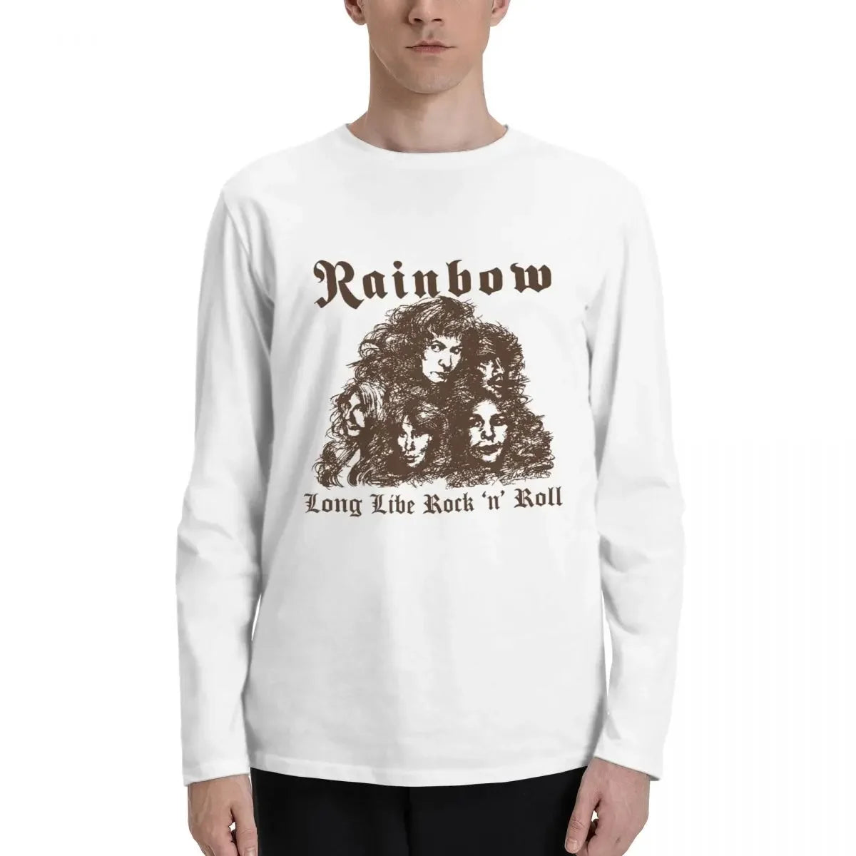 Rainbow's Dio-Drenched "Long Live Rock and Roll" 100% Cotton Vintage Long Sleeve Tee | Streetwear for the Bold - Premium T-Shirt from Lizard Vigilante - Just $18.99! Shop now at Lizard Vigilante