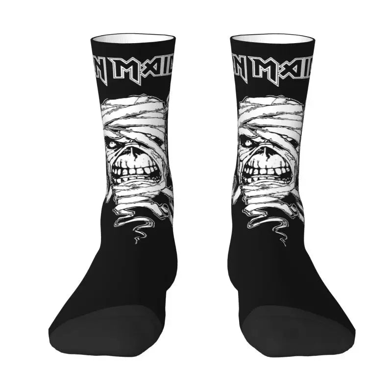 Iron Maiden Pop Roll Men's Crew Socks – Unisex 3D Printed Fashion Dress Socks for Rock & Roll Rebels - Premium socks from Lizard Vigilante - Just $16.88! Shop now at Lizard Vigilante