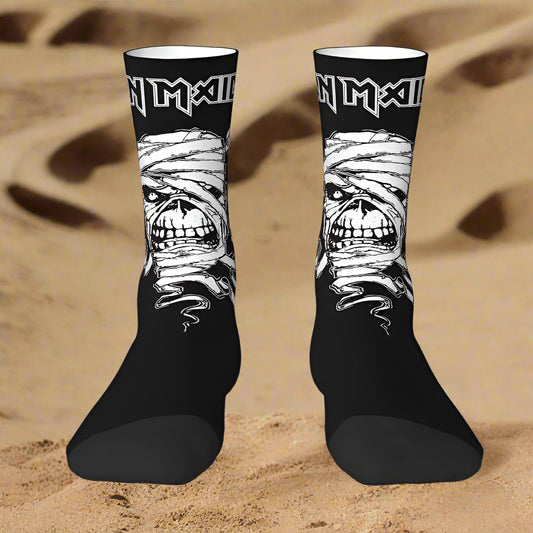 Iron Maiden Pop Roll Men's Crew Socks – Unisex 3D Printed Fashion Dress Socks for Rock & Roll Rebels - Premium socks from Lizard Vigilante - Just $16.88! Shop now at Lizard Vigilante