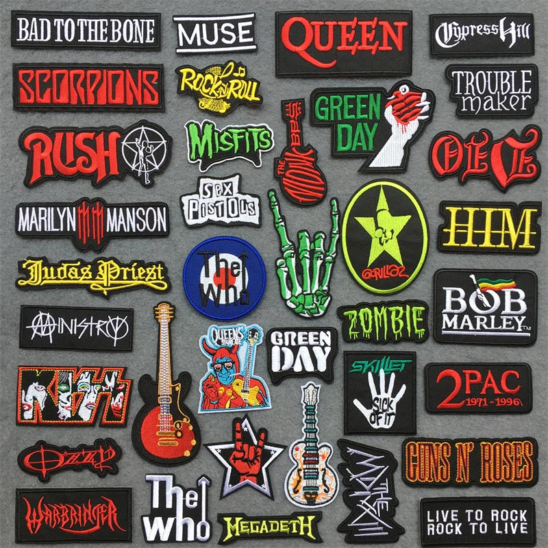 Rock Band Embroidered Patches – DIY Iron-On Appliques for Jackets, Jeans, and Clothing - Premium patches from Lizard Vigilante - Just $8.49! Shop now at Lizard Vigilante