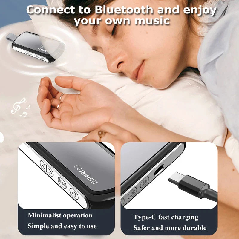 Wireless Bone Conduction Speaker Bluetooth 5.2 Under Pillow Noise Reduction Speaker Stereo Music Player with Flashlight Sleep