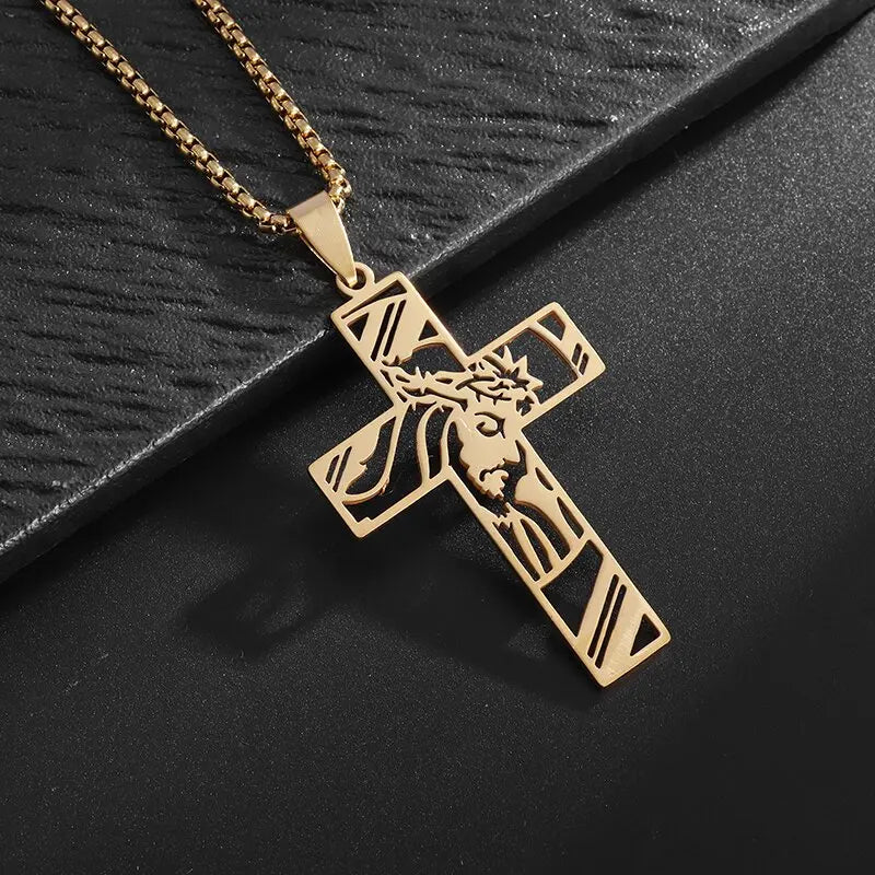 Exquisite Shining Crystal Cross Necklace Pendant Lucky Charming Fashion Jewelry Gift Unisex