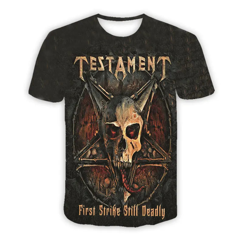 Thrash Metal 3D Printed Testament ROCK Casual T-shirts  Hip Hop T Shirts Harajuku Styles Tops Clothing for Men/Women - Premium T-Shirt from Lizard Vigilante - Just $28.99! Shop now at Lizard Vigilante