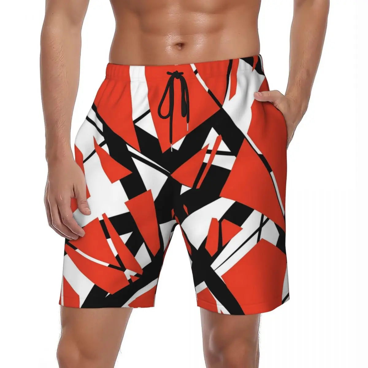 Van Halen Summer Stripes Gym & Swim Shorts – Fast-Dry Digital Print Board Shorts for Men’s Beach Adventures - Premium shorts from Lizard Vigilante - Just $38.88! Shop now at Lizard Vigilante