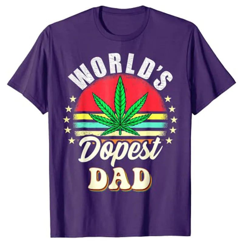 Vintage Worlds Dopest Dad Weed Cannabis Father Day T-Shirt Graphic Tee Tops Smoking Lover Apparel Gifts - Premium T-Shirt from dsers - Just $23.88! Shop now at Lizard Vigilante