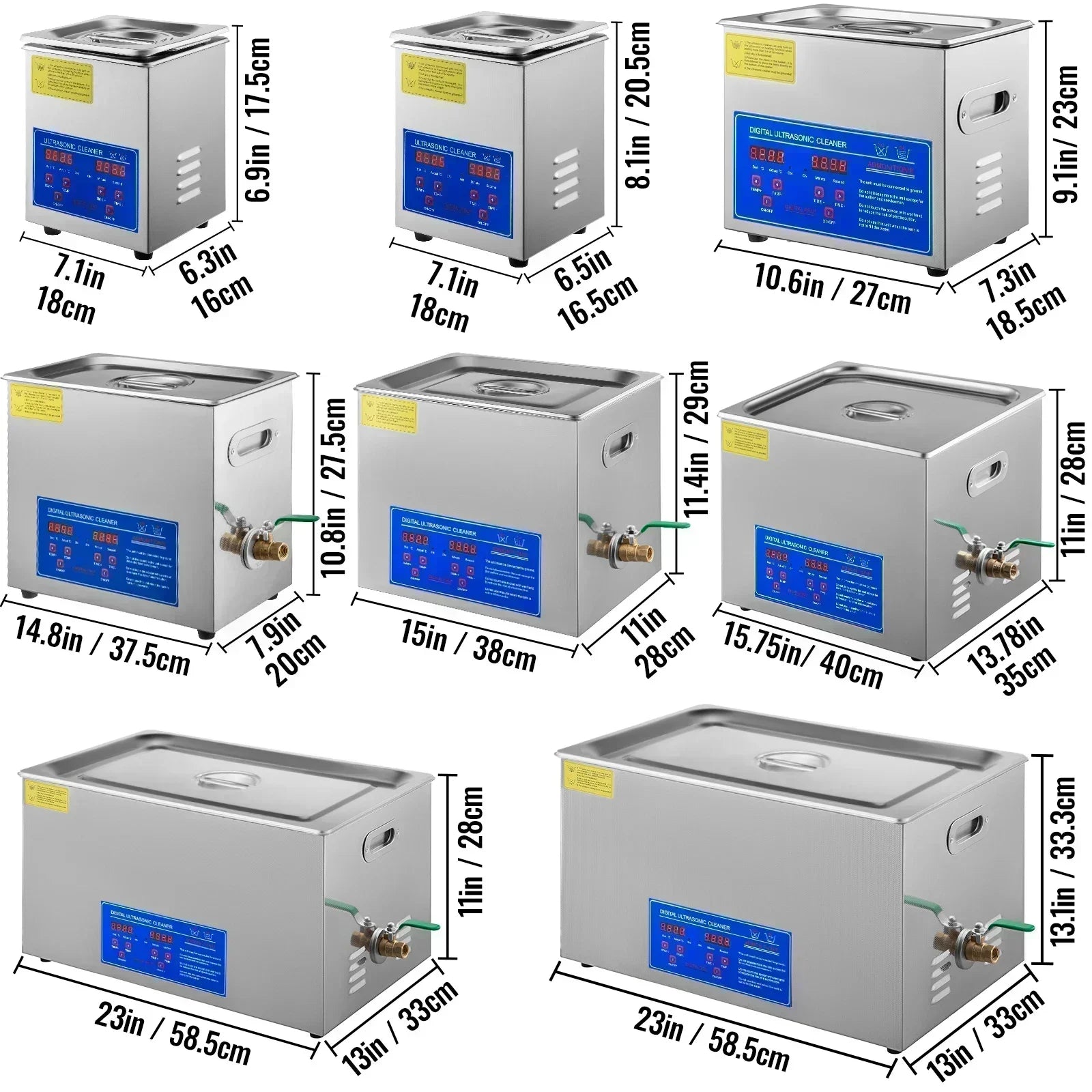 VEVOR Ultrasonic Cleaner - 2L/3L/6L/10L/15L/22L/30L Digital Timer Stainless Steel Bath for Jewelry, Glasses, Watches, and More - Premium Digital Ultrasonic Cleaner from Lizard Vigilante - Just $113.99! Shop now at Lizard Vigilante