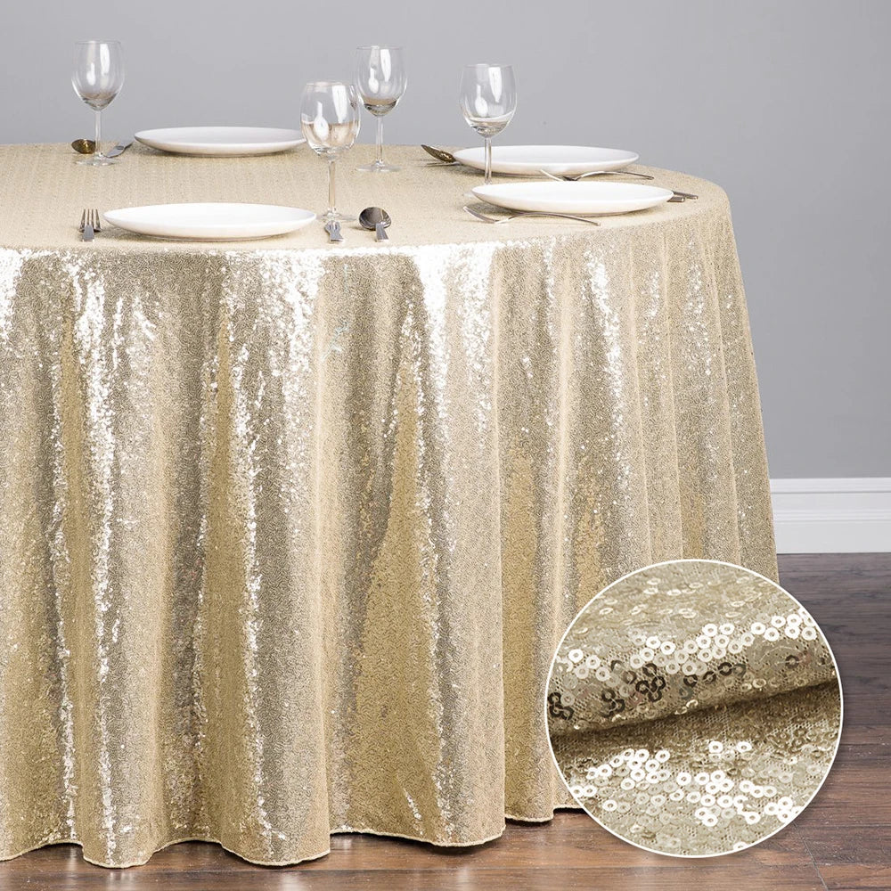 Glitter Sequin Round Tablecloth Party Table Cloth Cover for Events Wedding Party Christmas Decoration Rose Gold Silver 60-330cm - Premium tablecloth from Lizard Vigilante - Just $7.99! Shop now at Lizard Vigilante