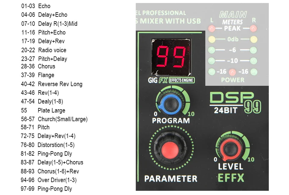 99 DSP Effects Mixing Console Podcast Mini 4/6 Channels Sound Audio Mixer Individual 48V Bluetooth USB PC Play Record AM-AX4/6