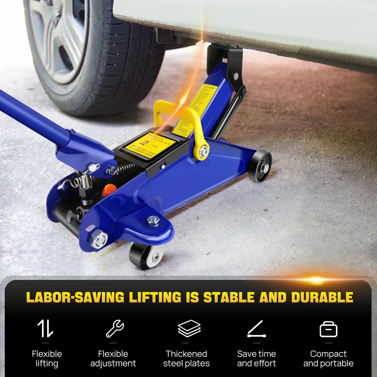 DayPlus 2 Ton Steel Trolley Jack – Hydraulic Heavy Duty Car Lift With Carry Case, Street Mechanic Chaos Edition 🔧💀