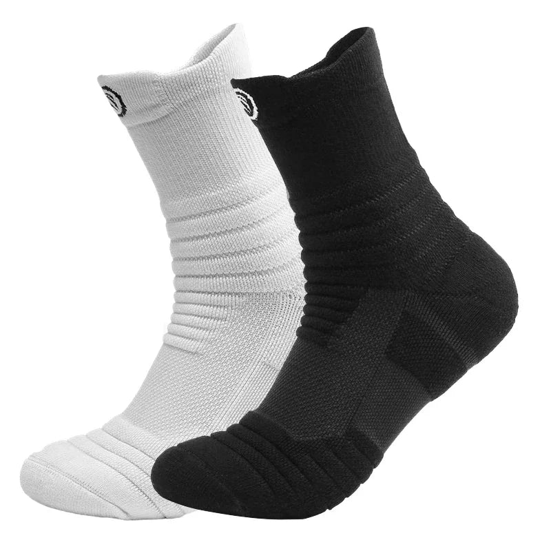 2 Pairs Anti-Slip Football & Basketball Socks - Breathable, Deodorizing Cotton Crew Socks for Men & Women - Premium Socks from Lizard Vigilante - Just $12.88! Shop now at Lizard Vigilante