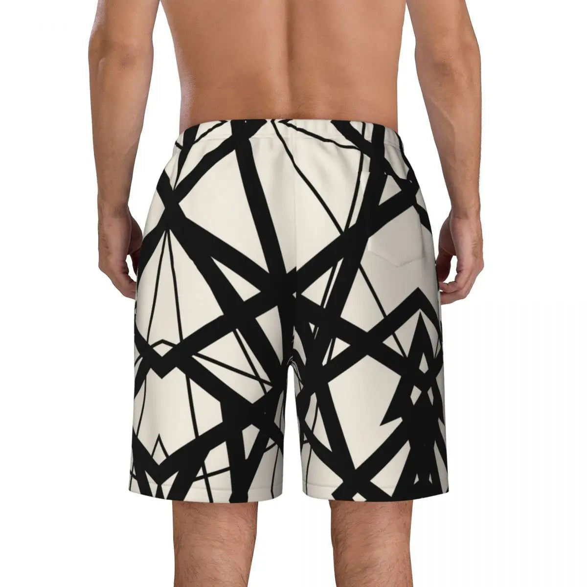 Van Halen Beach Shorts Black & White Swimsuits - Premium shorts from Lizard Vigilante - Just $23.88! Shop now at Lizard Vigilante