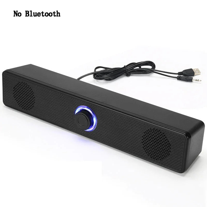 Salange Bluetooth Speaker USB Wired 3.5mm Port Sound Bar for PC Game Console Smartphone Laptop Tablet Black Desk Set Long