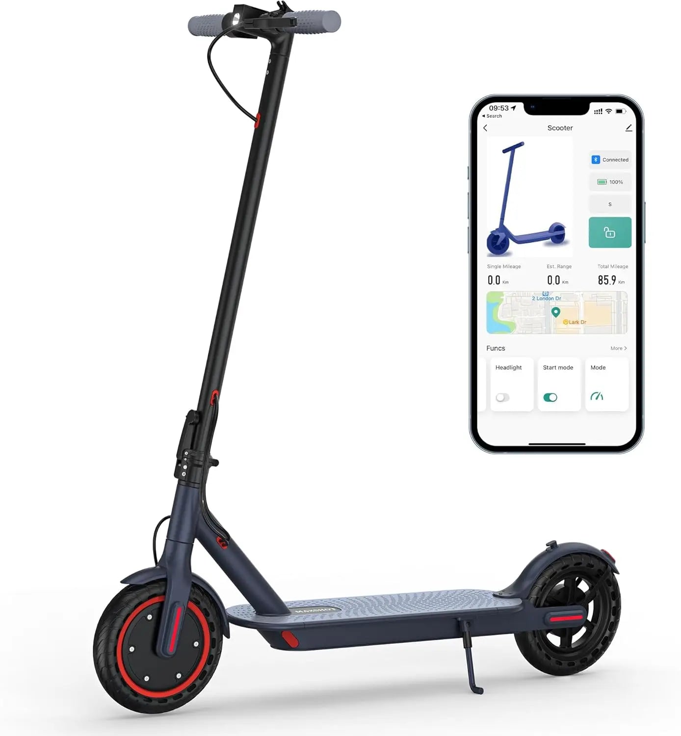 V1 Electric Scooter for Adults, 8.5" Tires, 19Mph Top Speed, 350W Motor, Max 21 Miles Long Range, Folding E-Scooter Dual Braking - Premium  from Lizard Vigilante - Just $363.99! Shop now at Lizard Vigilante