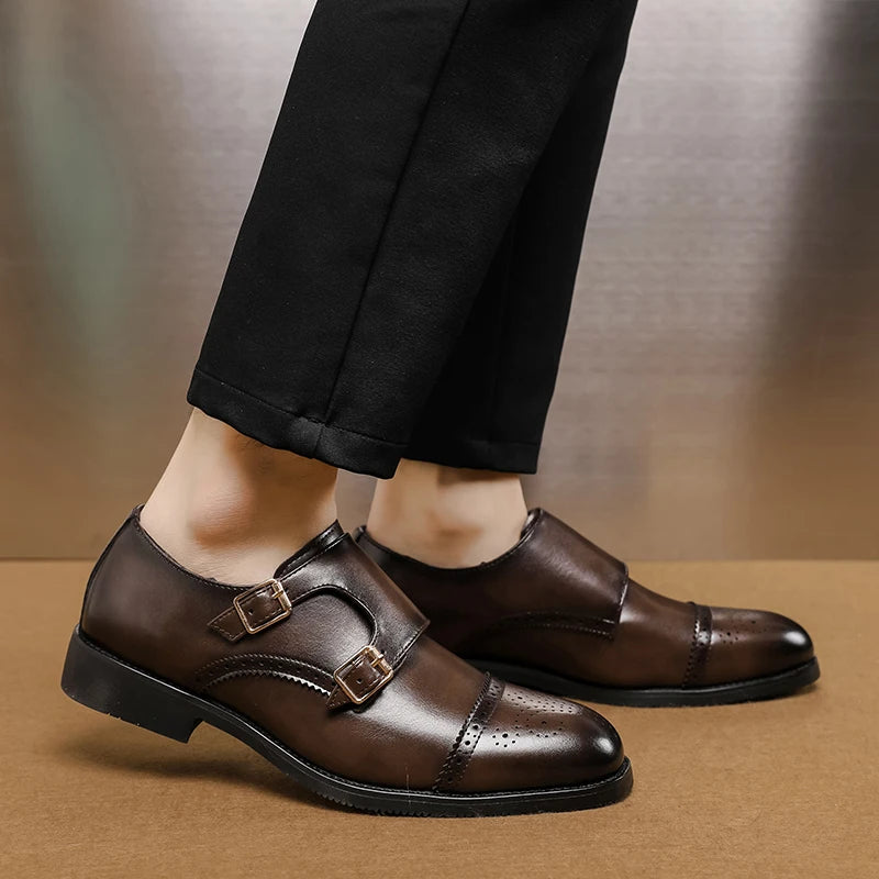 Luxury Men Casual Leather Dress Shoes Formal Elegant Business Loafers 2024 Social Autumn Office Party Wedding Flat Designer Shoe - Premium  from Lizard Vigilante - Just $58.99! Shop now at Lizard Vigilante