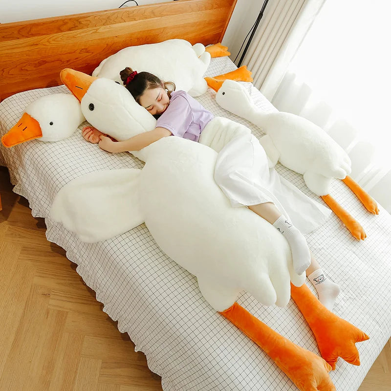 Giant White Goose Plush Toy – 90-190cm Soft Throw Pillow | Adorable Goose Doll for Bedtime and Birthdays - Premium toy from Lizard Vigilante - Just $17.99! Shop now at Lizard Vigilante