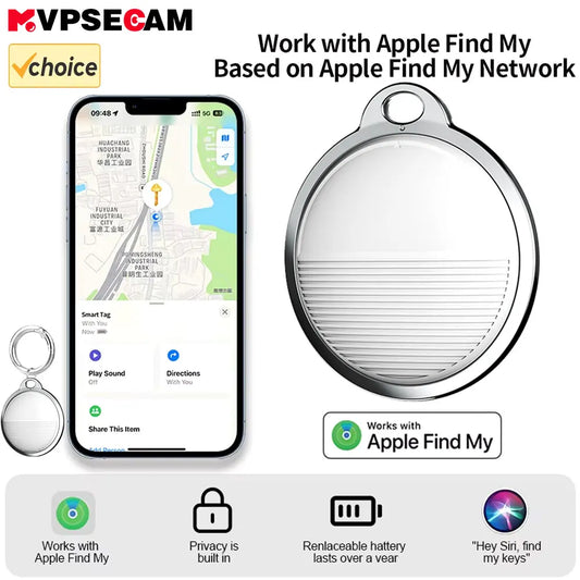 Long Distance Smart Tag GPS Tracker for Air Tag Key Finder Pet Wallet Bike Anti-lost Alarm Mini Locator Works with iOS Find My