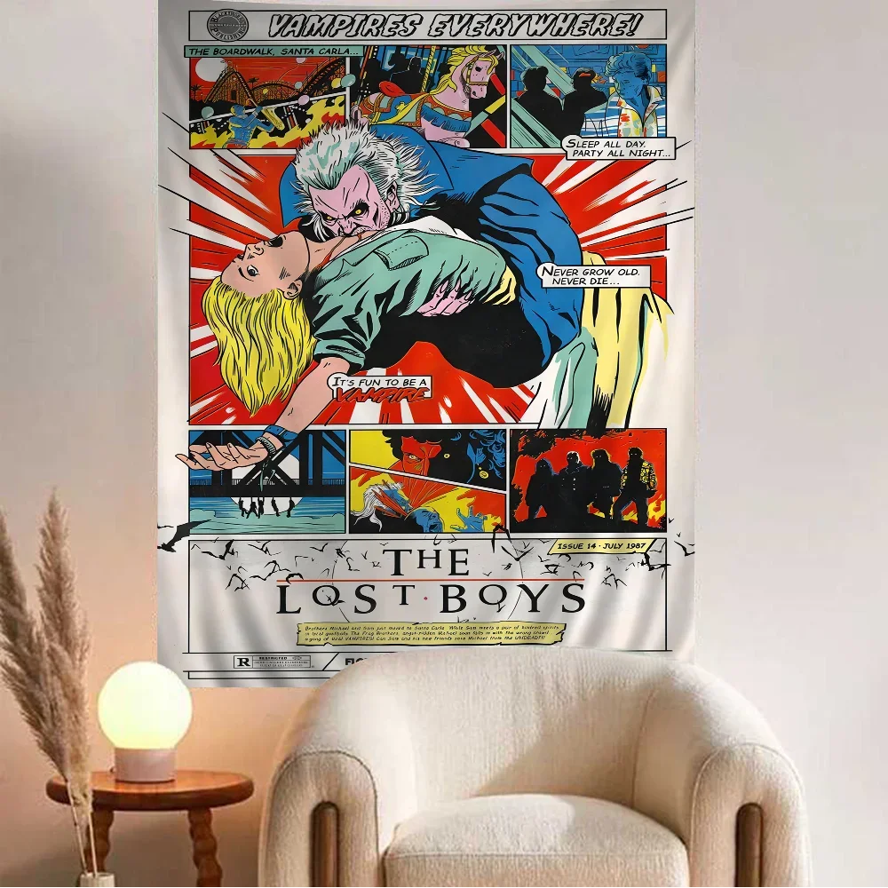 Lost Boys 1987 Movie Hippie Wall Hanging Tapestries Art Science Fiction Room Home Decor Kawaii Room Decor - Premium  from Lizard Vigilante - Just $11.99! Shop now at Lizard Vigilante