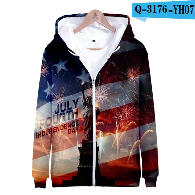 USA Flag Hoodies 3 to 14 Years Kids Hoody American Stars and Stripes Clothing Tops Boys Girls Sweatshirt Outerwear Jacket Children Clothes - Premium Long-sleeve hoodie from Lizard Vigilante - Just $39.99! Shop now at Lizard Vigilante