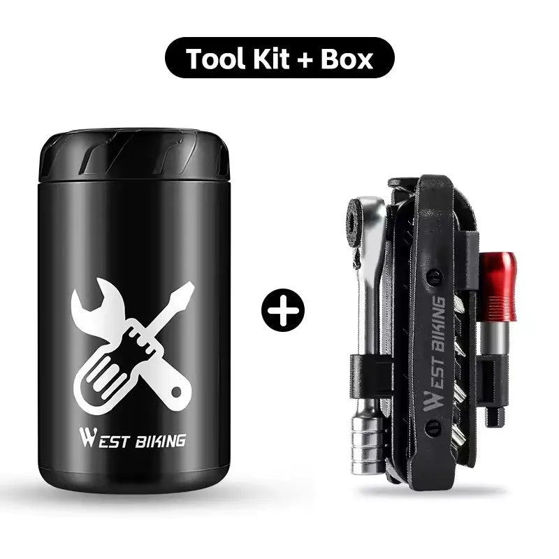 West Biking Portable Cycling Tool Bottle Pod Tire Repair Kit Storage Capsule