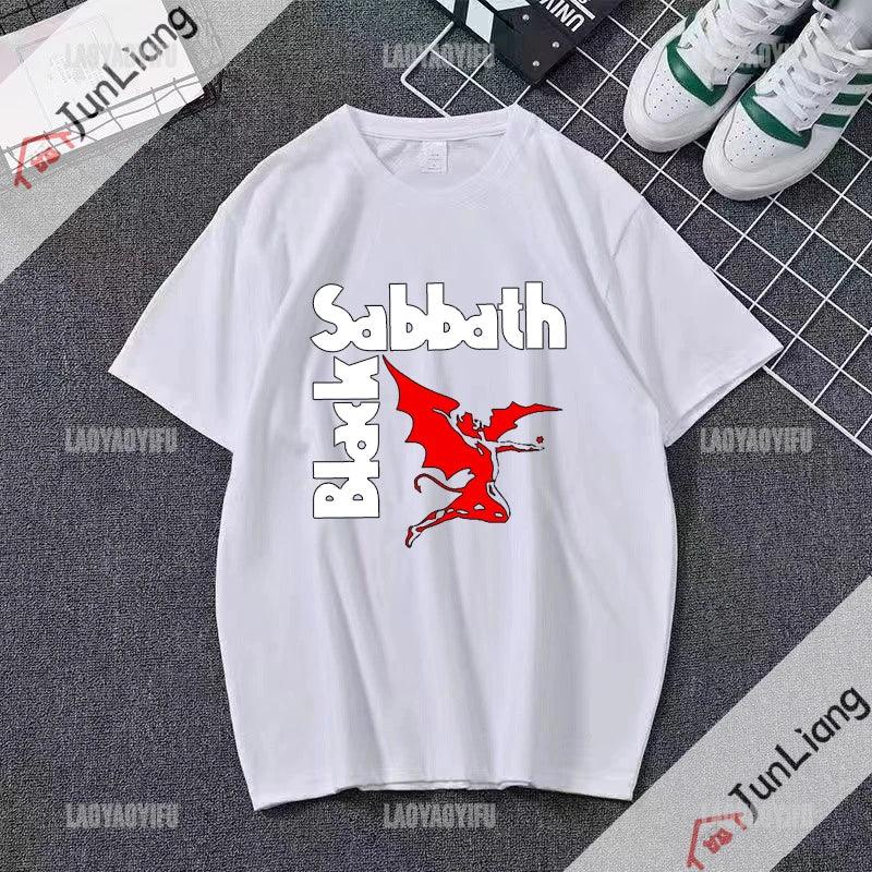 Black Sabbath T-shirts for Women Heavy Metal Rock Unisex Streetwear Women's T-shirt Harajuku Men's Clothing Tops Goth Clothes - Premium T-Shirt from Lizard Vigilante - Just $23.99! Shop now at Lizard Vigilante